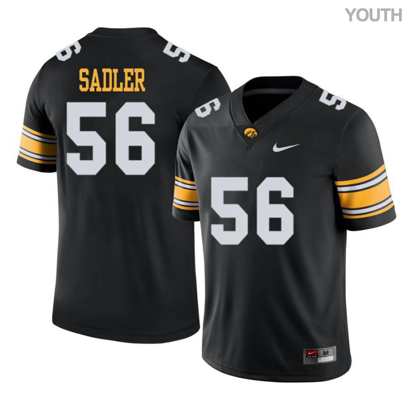 Youth Iowa Hawkeyes NCAA #56 Brian Sadler Black Authentic Nike Alumni Stitched College Football Jersey MS34Z10DQ